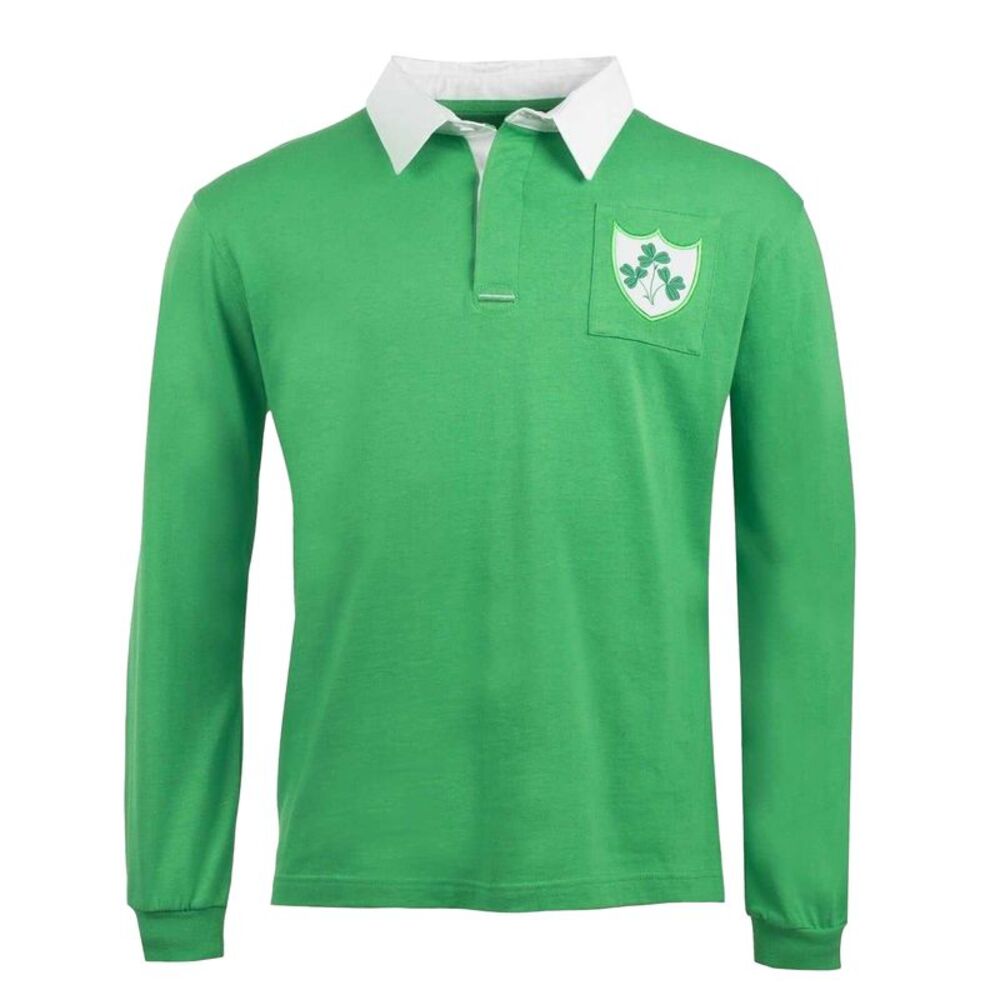 KooGa Unisex Adult Heavy Cotton Long-Sleeved Rugby Shirt / Kelly Green